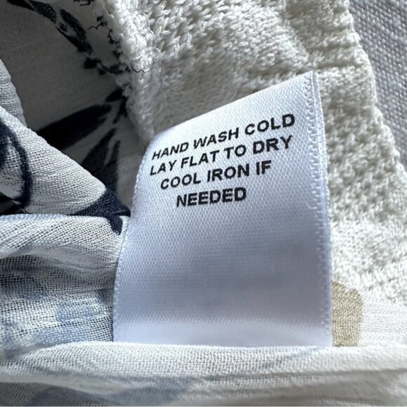 Cerule Womens V Neck Top Floral Crochet Shabby Chic Cottagecore Semi Sheer Sz L - Picture 5 of 8